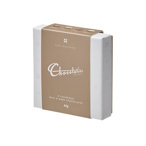 40g Chocolatier Australia Pure Indulgence Milk & Dark Chocolates