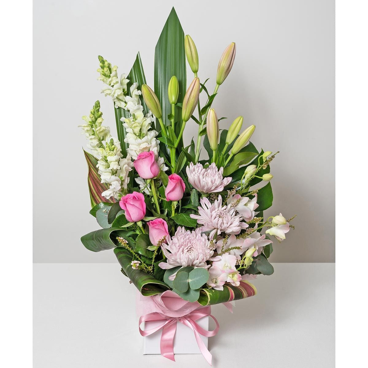 Florist Choice Pink & White Tall Box