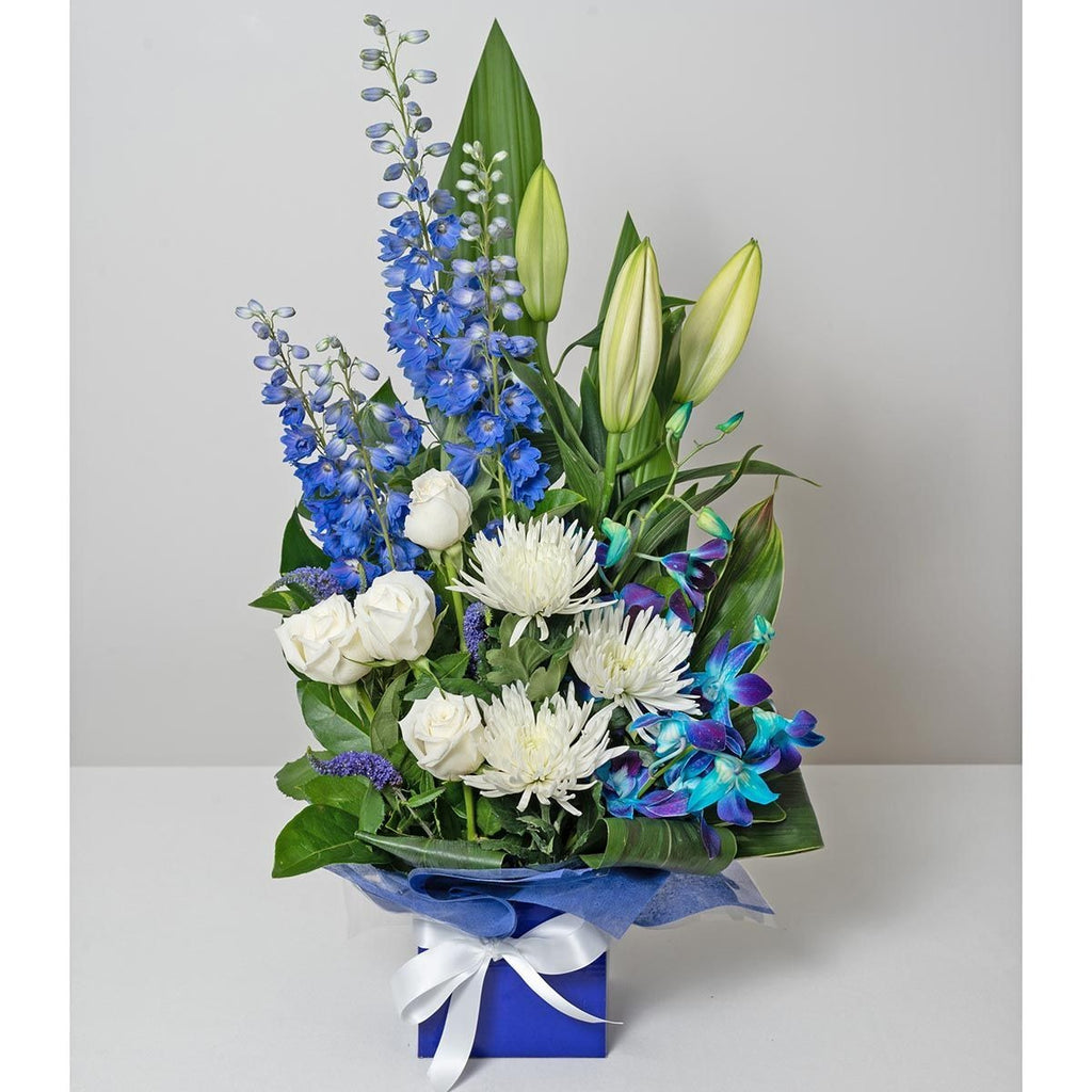 Florist Choice Blue & White Tall Box