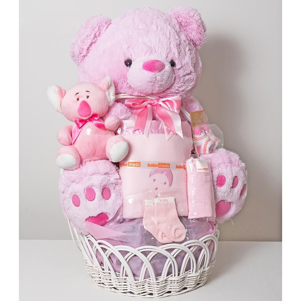 Teddy Baby Product Hamper Pink Deluxe