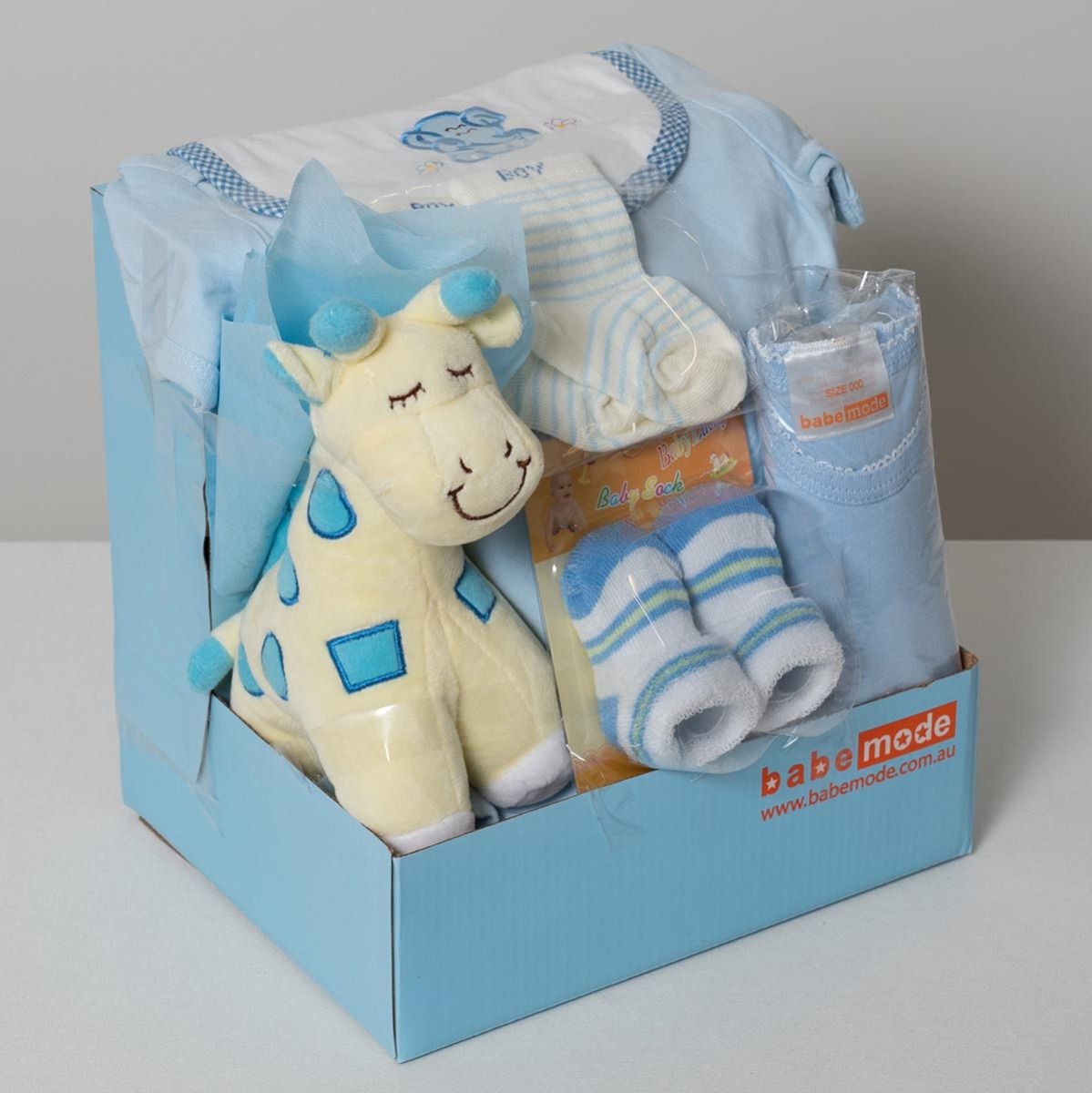 Giraffe Baby Product Hamper Blue Classic