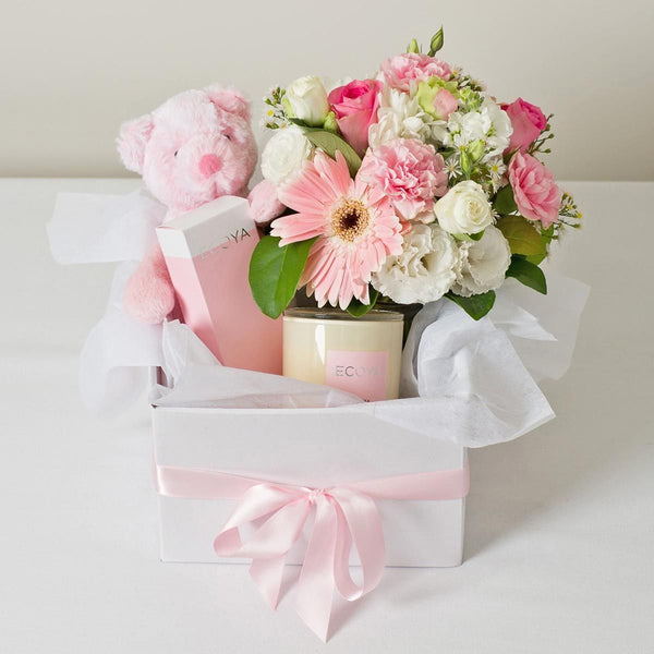 Teddy Gift Hamper Pink Standard – withflowers