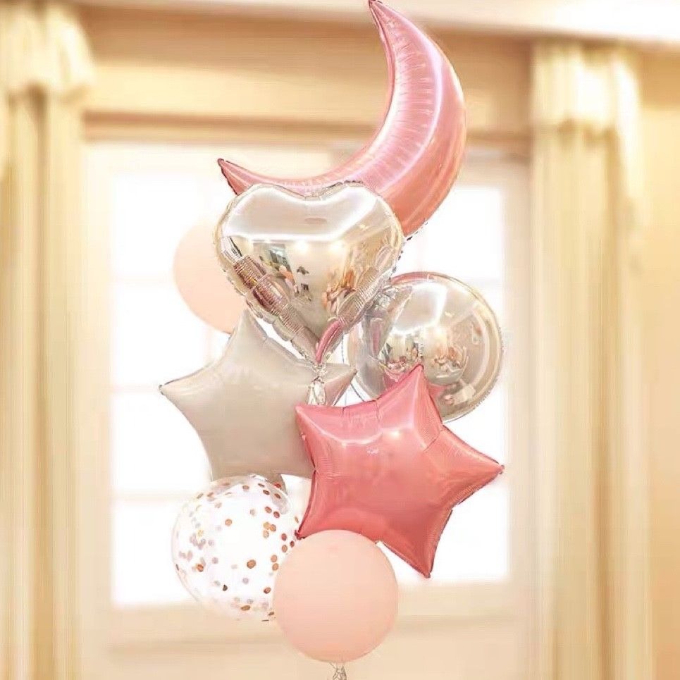 Balloons Bouquet Pink Moon